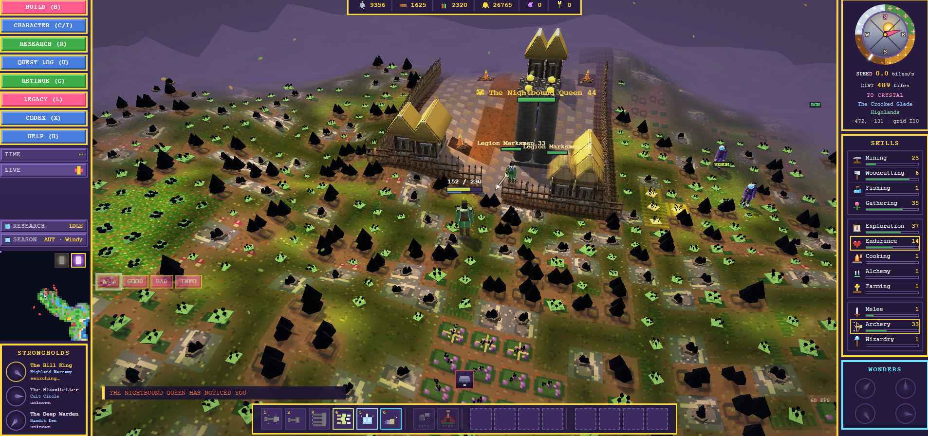 Highwalls Builder — find enemy towns and raid them